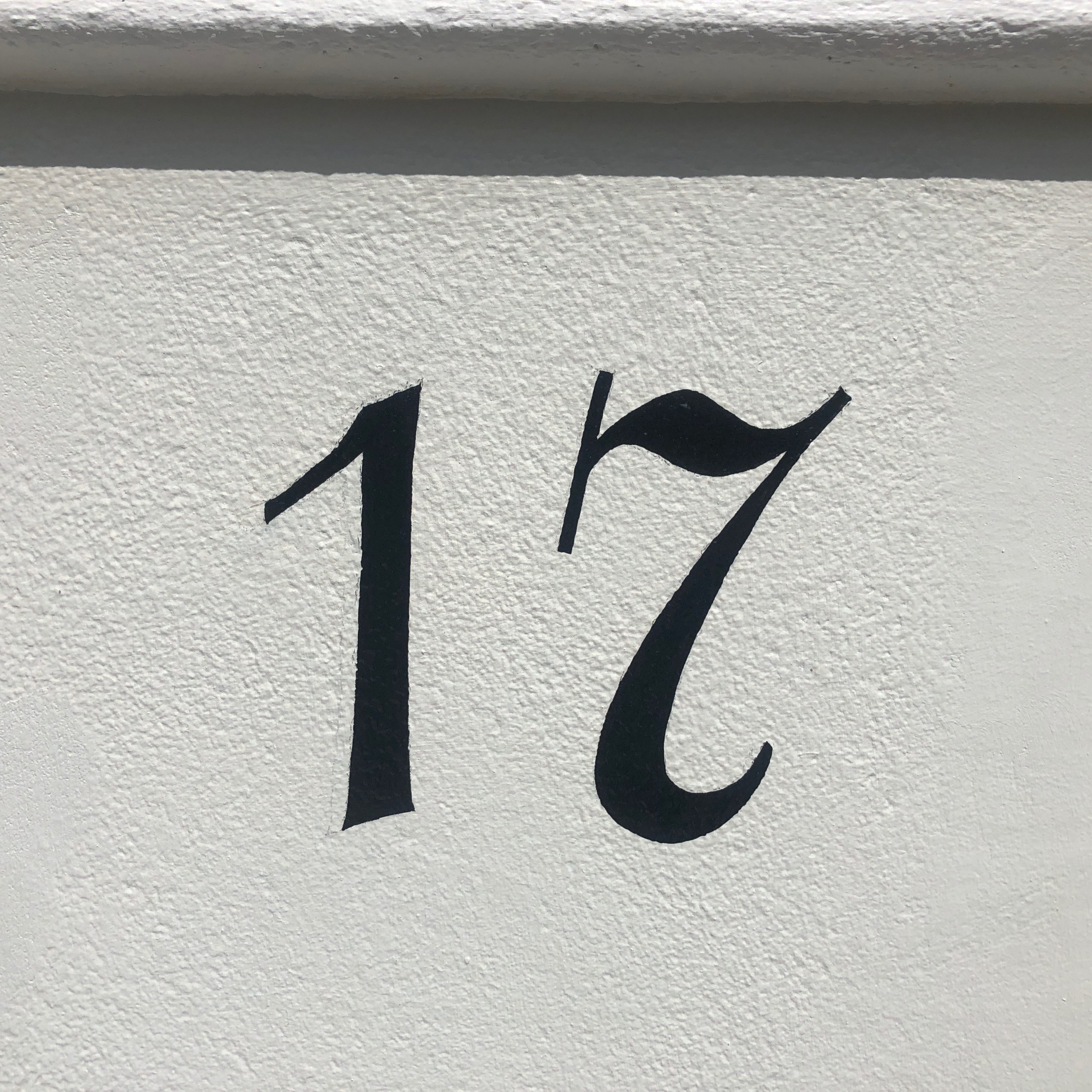 traditional signwriting, Stone or Stucco: House Numbers  sign painting hand painted numeral