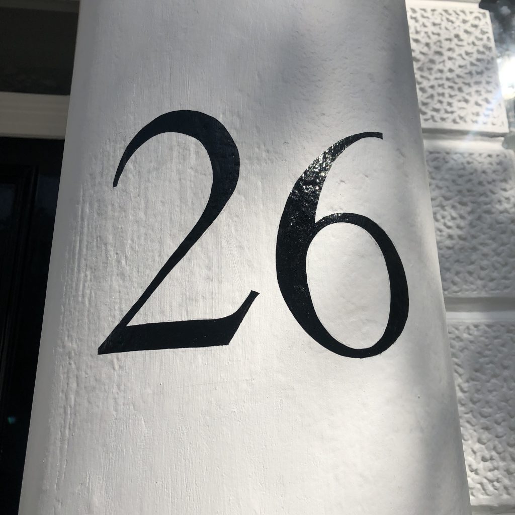 Hand Painted Numeral, Stone or Stucco: House Numbers , house pillar numbers