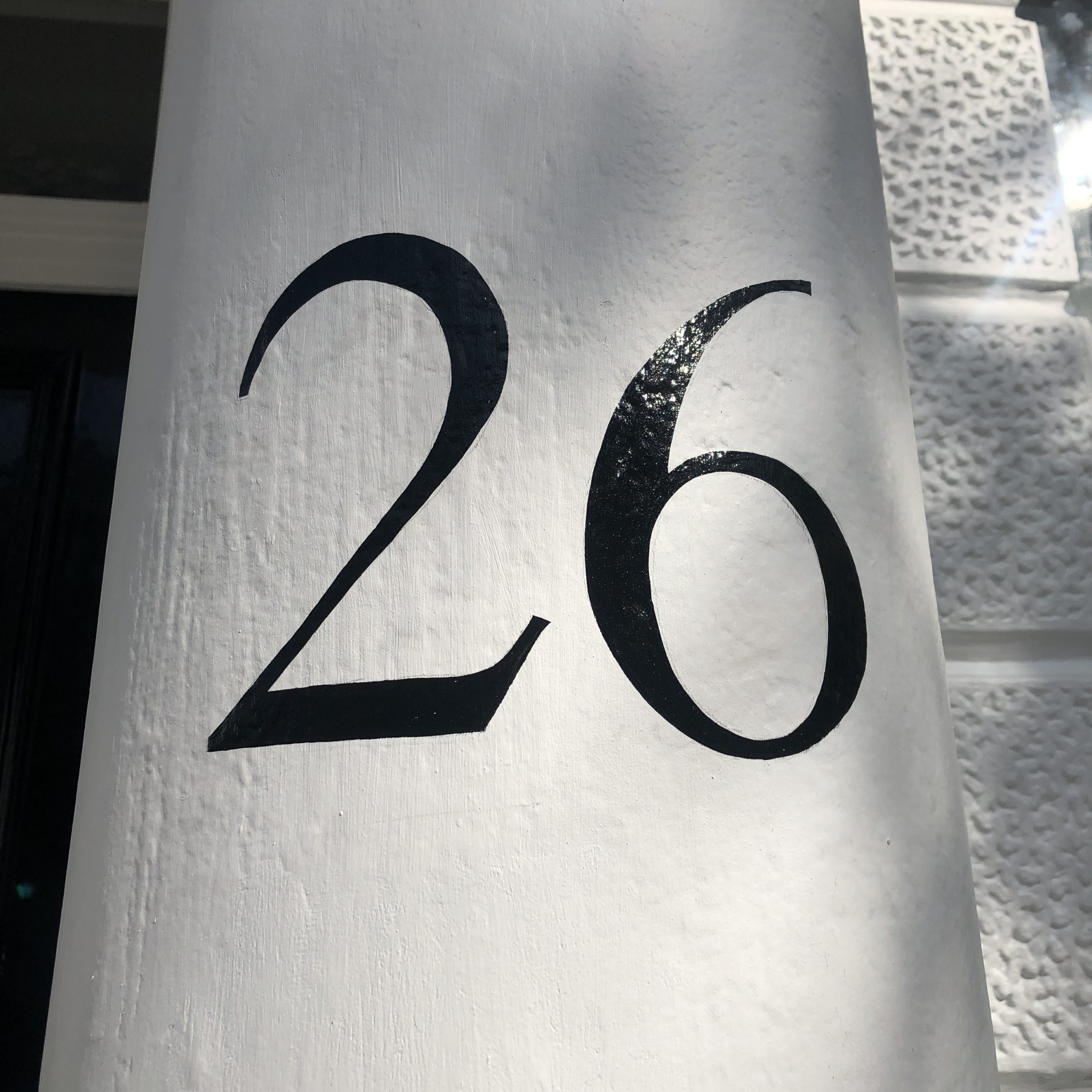 Pillar to Post: Fine London House Numbers. Hand Painted Numeral house pillar, Columns numbers