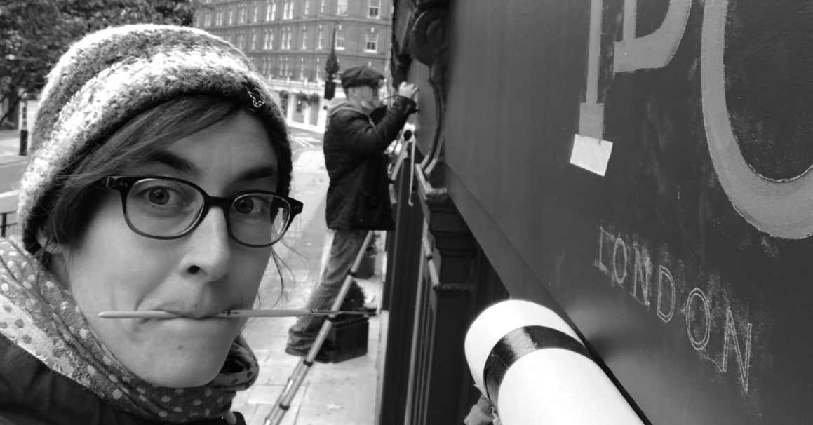 Traditional sign writer London signwriter Seraina signs vinyl painted signs sign writing Seraina
