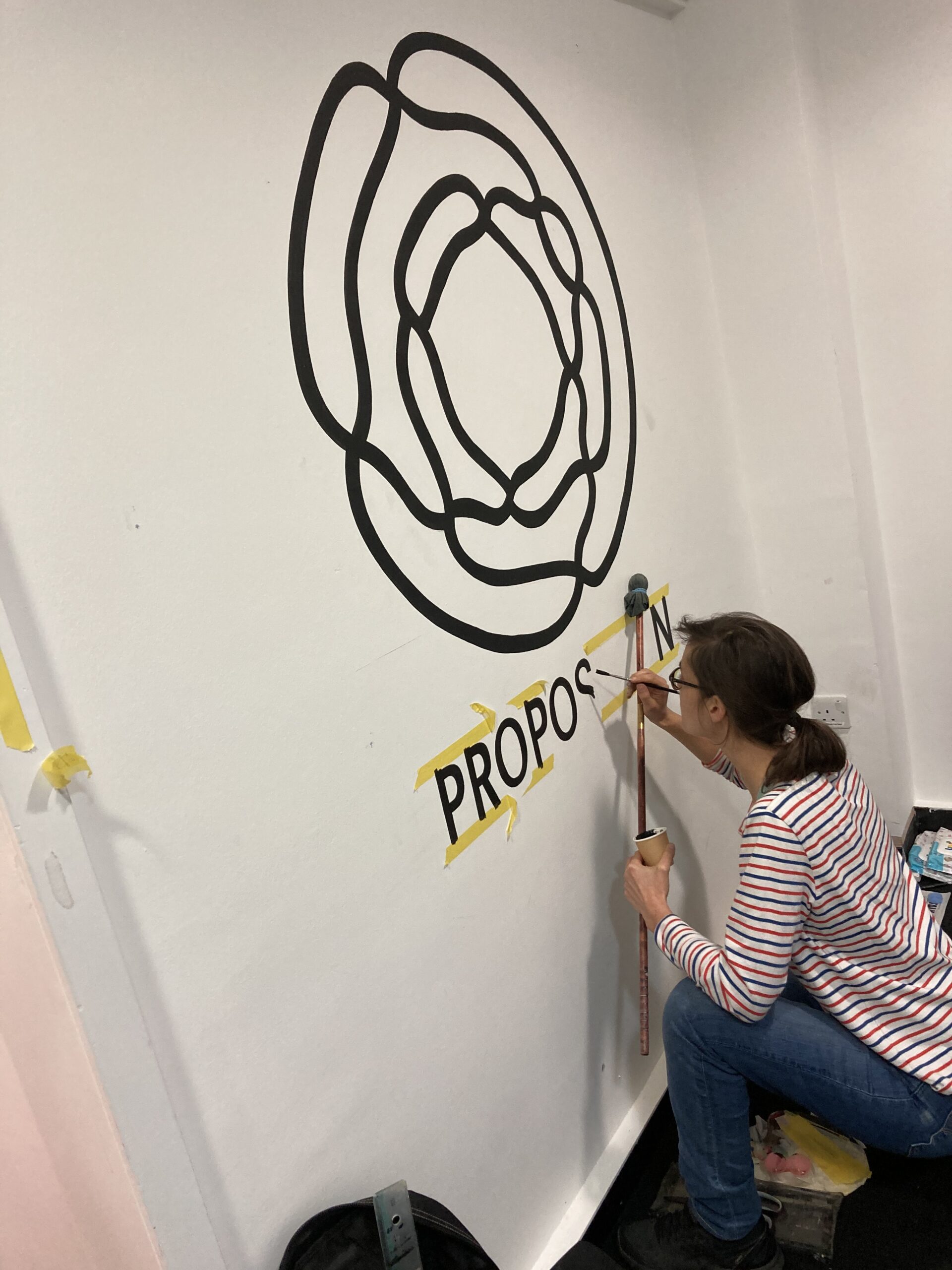 Seraina sign writing office directional Wayfinding, Co Logo signs London