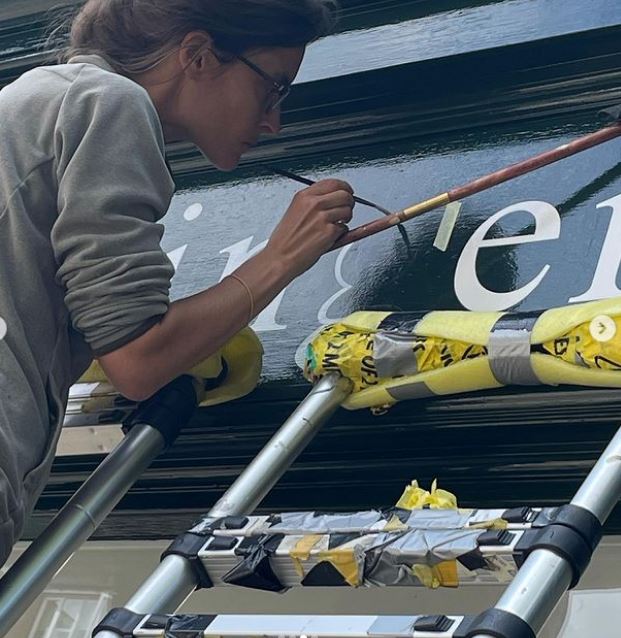 Shop Facade Sign Writing Roman lettering master Seraina at NGS signs