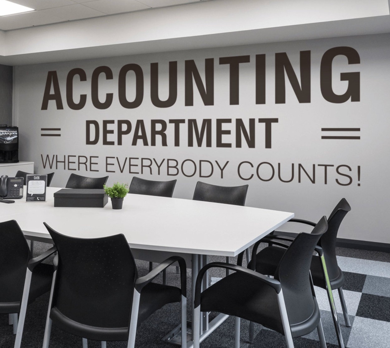 Wall art for offices, hand painted graphics, Seraina London Mural painter