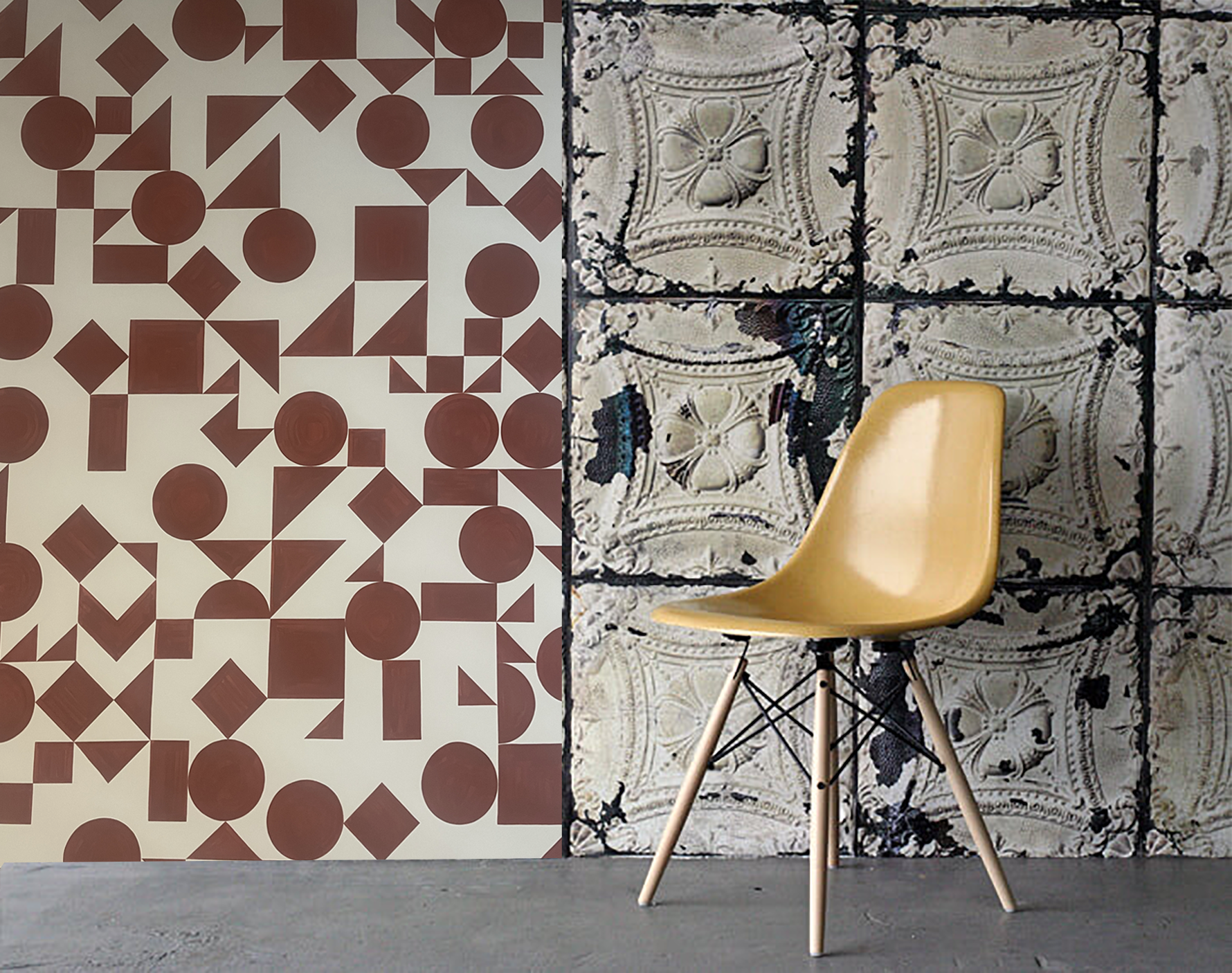 Office Wall art , Feature Wall art murals Terra Sienna Pompeii wall 003 Seraina Baumgartner