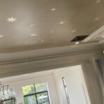 Renowned for Fine gold leaf interiors, lettering, on glass, Transom House Numbers gilding. Traditional Numerals for all London inc Dulwich, Clapham, Chelsea, Eaton Square, Pimlico., home stylist faux finishes feature walls star ceilings Seraina gold art