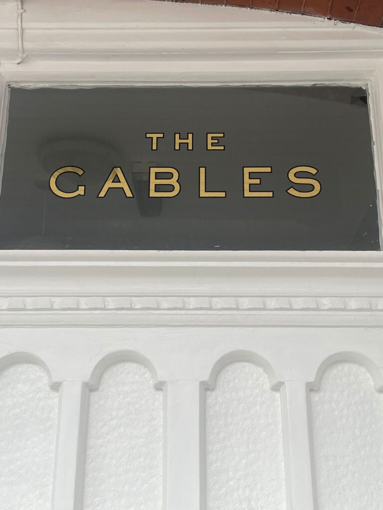 Fine gold fanlight, gold leaf lettering, on glass, Transom House Numbers gilding. Traditional Numerals for all London inc Dulwich, Clapham,