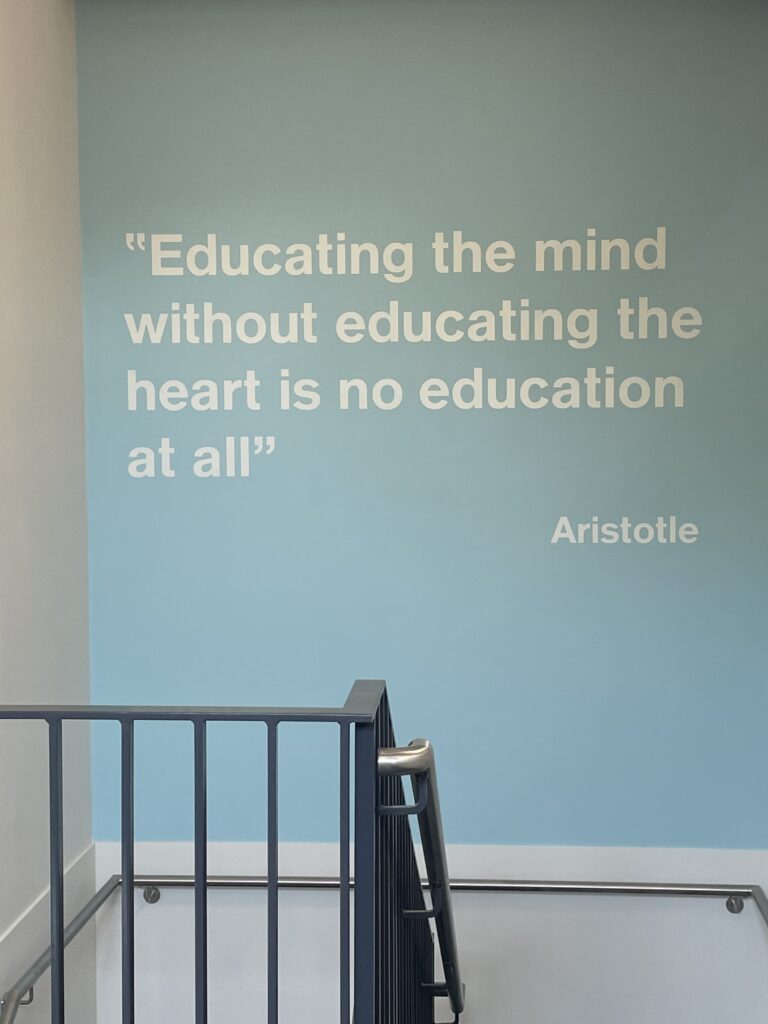 sCHOOL MISSION STATEMENTS PAINTED ON WALLS