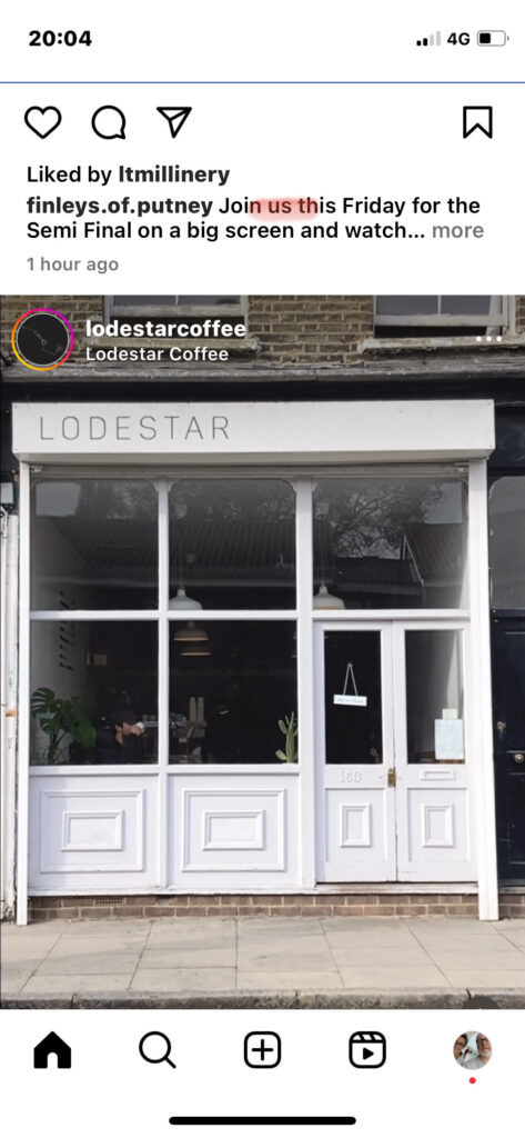 Cafe Lodestar sign, London's most beautiful Cafe signs. Seraina Sign writers London, Hand Painted Traditional shop sign letters.