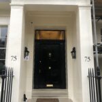 House Numbers on pillars, London Sign writer, Traditional sign writer London Shops, House numbers, Gold Leaf, Shop, Chelsea-painted house numeral.jpeg. Retail signs, Shop fitters, Seraina all-signs signs, By Hand painted.