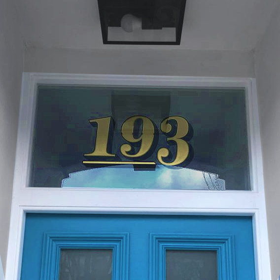 Gold Leaf Transom Fanlight house numbers, Gold Leaf House, Chelsea-knightsbridge-kensington, door numbering sign writing