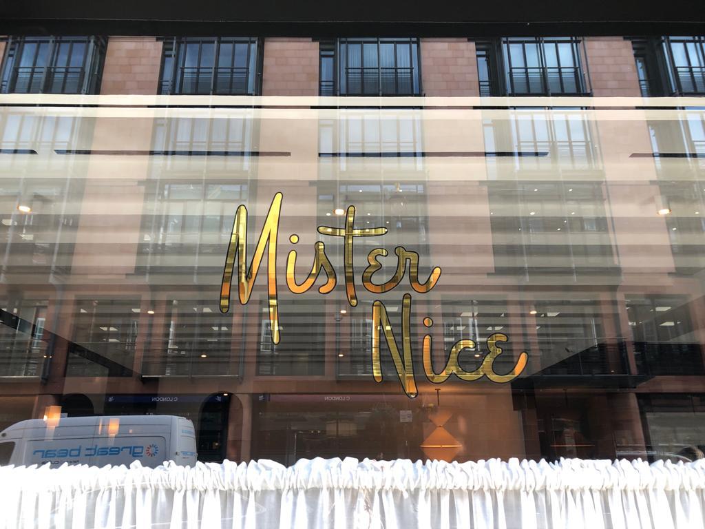 Seraina Sign writers London, Pure Gold shop sign letters.
