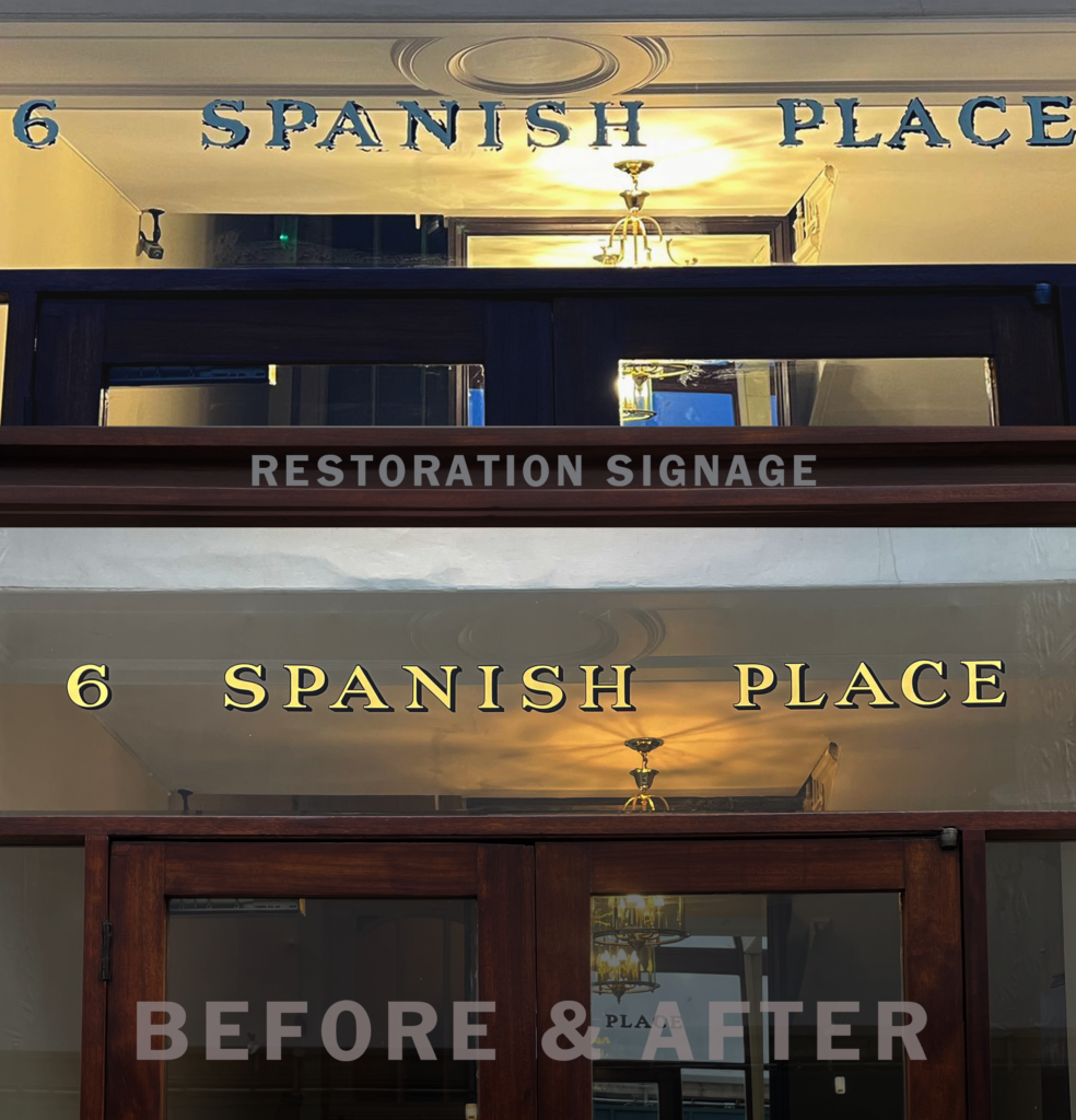 restoration signage,