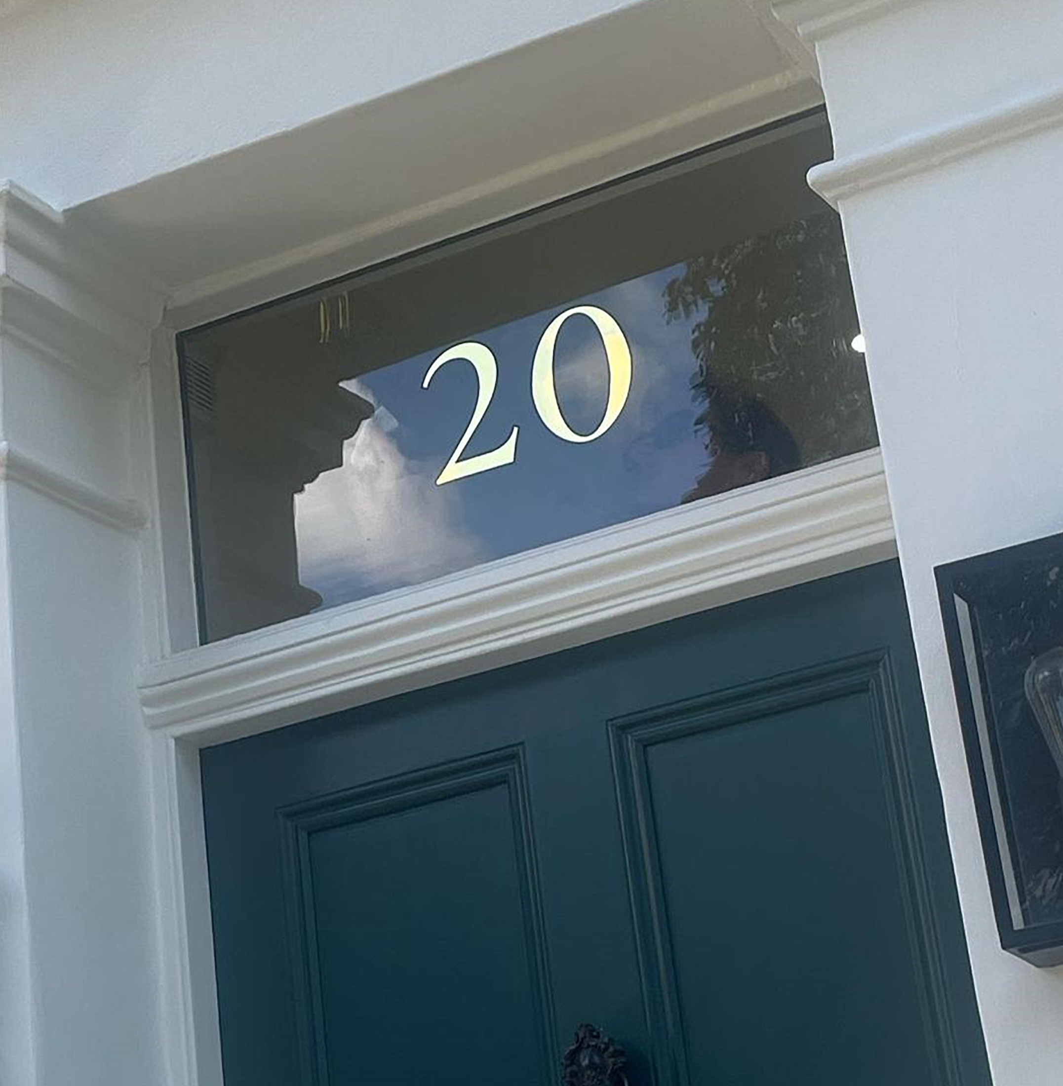 Gold Leaf Transom, Fine gold leafing foil, fanlight, gold leaf lettering, on glass, Transom House Numbers gilding. Traditional Numerals for all London inc Dulwich, Clapham,. Fanlight house numbers, Beautiful Gold Leaf House, Chelsea-knightsbridge-kensington, door numbering sign writing