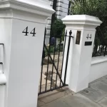 Traditional sign writer london, House numbers, Gold Leaf, Shop, Chelsea-painted house numeral.jpeg. Retail signs, Shop fitters, Seraina all-signs signs, By Hand painted.