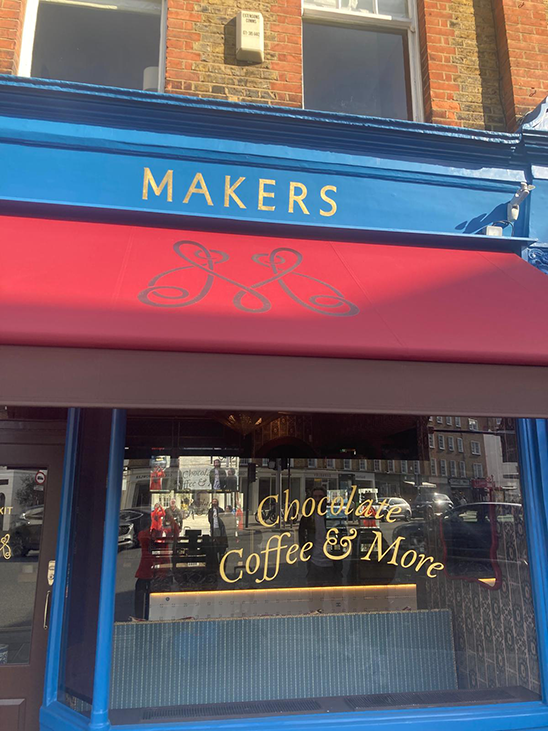 Gold leaf shop, Sign writing, Chelsea, London
