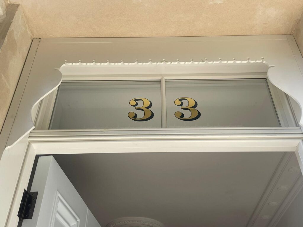 Gilded fanlights, Gold Leaf, Shop, Seraina all-signs signs, By Hand painted