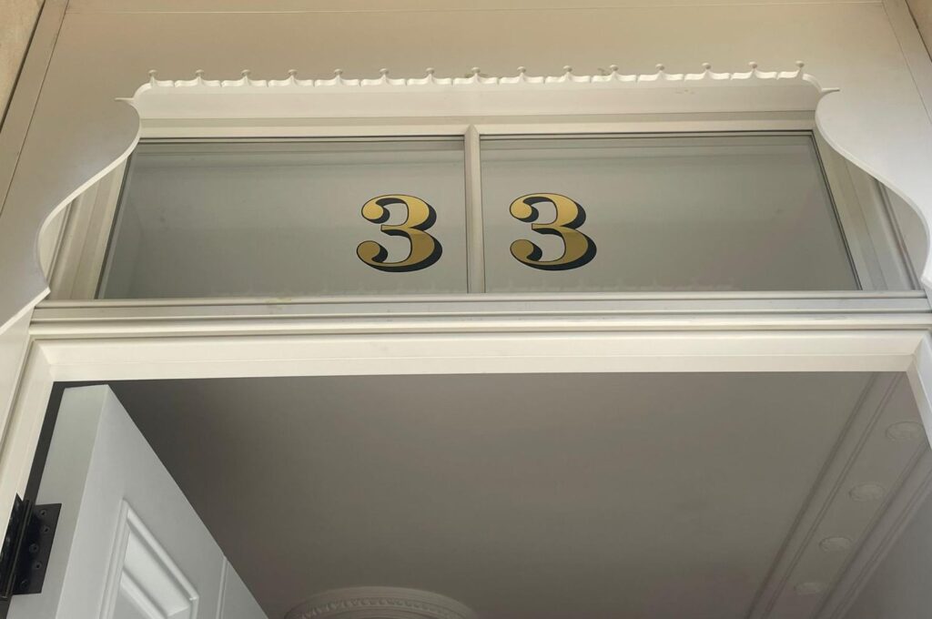 House numbers, Traditional contemporary sign writer Seraina Baumgartner LONDON Margate, Zurich