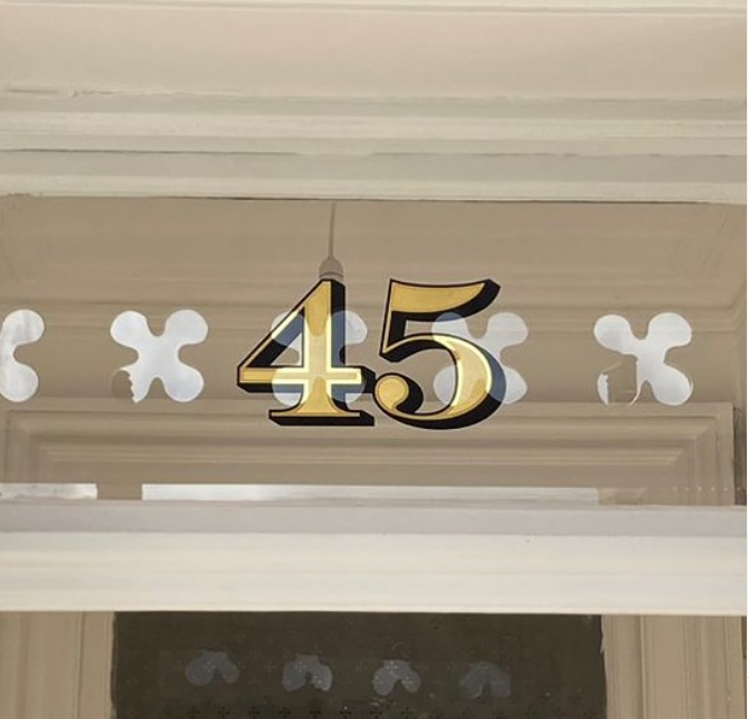 House numbers, Traditional contemporary sign writer Seraina Baumgartner LONDON Margate, Zurich