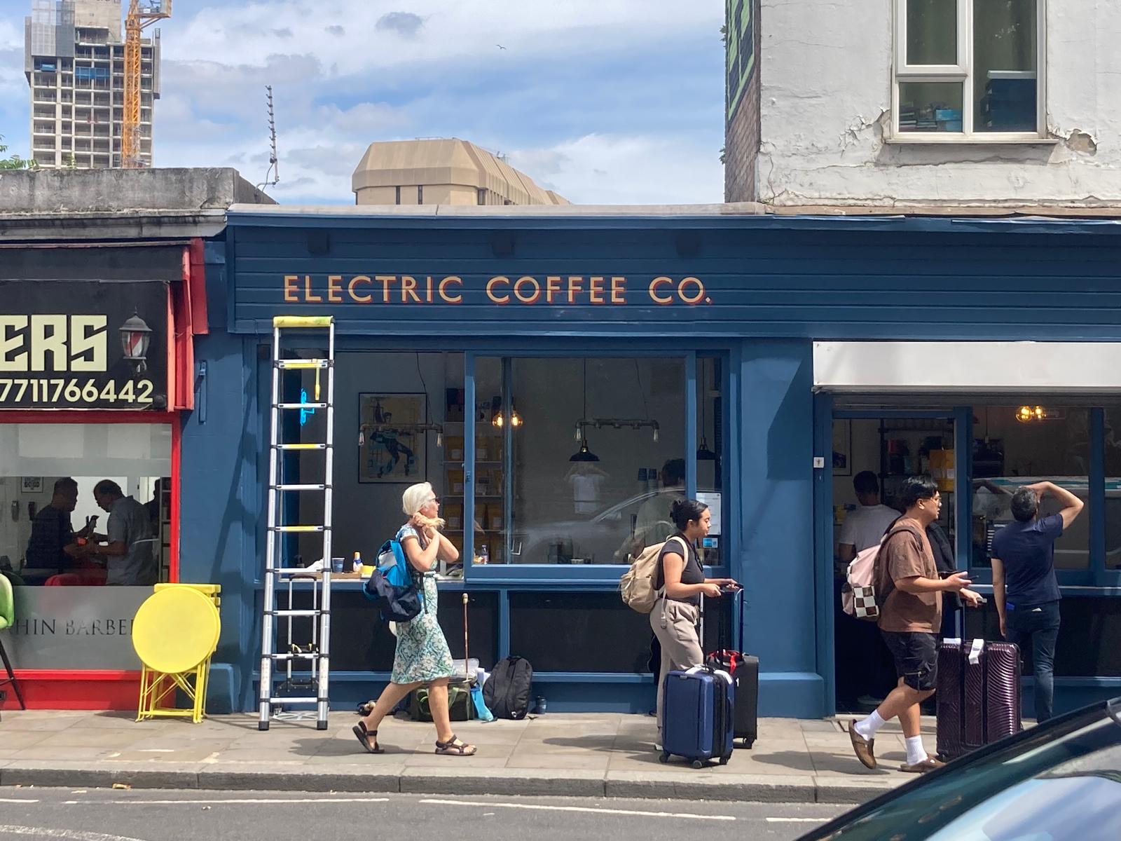 Electric Coffee Co Cafe sign West Ken London signage by Seraina Signs