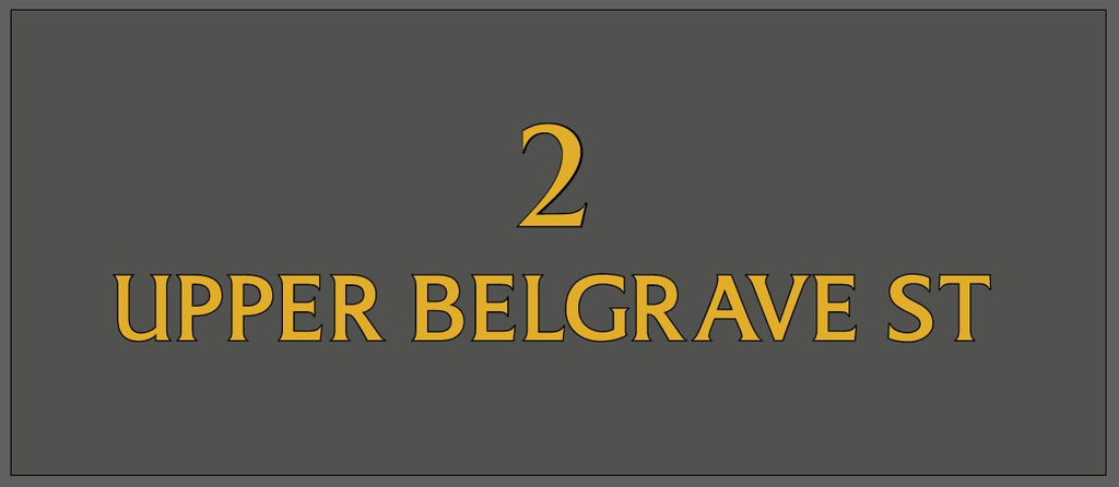 Roman Lettering design for House numbers, & titles. SW1W signwriting., Seraina Traditional sign writer of London